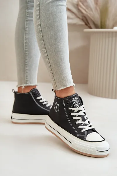 BIG STAR SHOES Zateplené Dámske Tenisky Na Platforme Eko Koža Big Star
