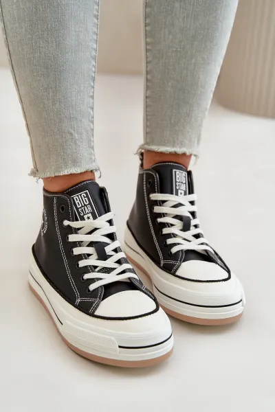BIG STAR SHOES Zateplené Dámske Tenisky Na Platforme Eko Koža Big Star