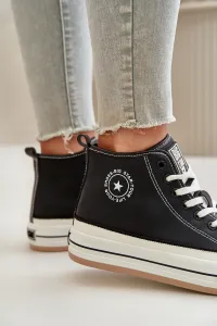 BIG STAR SHOES Zateplené Dámske Tenisky Na Platforme Eko Koža Big Star