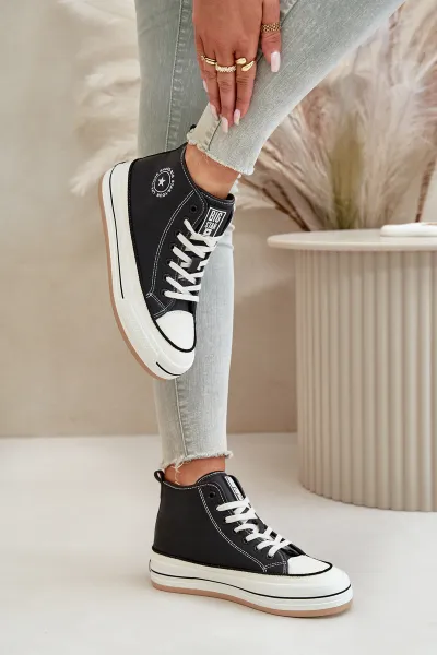 BIG STAR SHOES Zateplené Dámske Tenisky Na Platforme Eko Koža Big Star