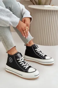 BIG STAR SHOES Zateplené Dámske Tenisky Na Platforme Eko Koža Big Star
