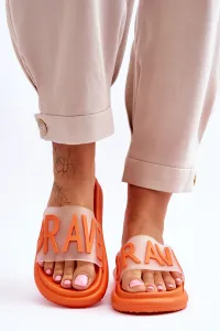 VINCEZA Dámske papuče oranžovej platformy