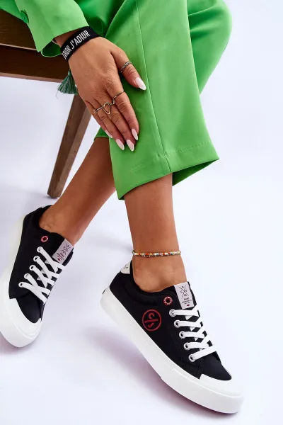 Cross Jeans Dámske materiálne tenisky krížové džínsy