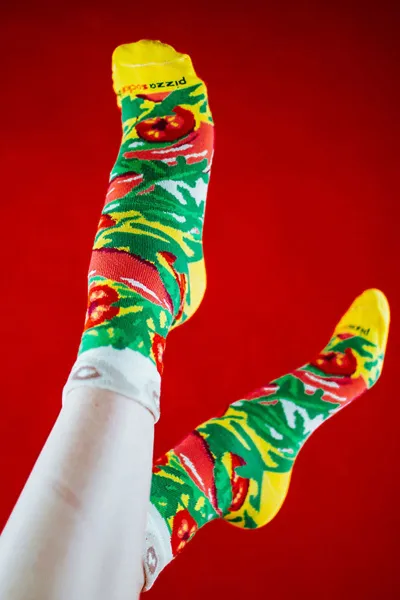 ZOOKSY/RAINBOW SOCKS Ponožky dúhové ponožky 1 pár taliansky pizza