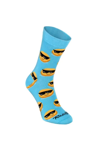 ZOOKSY/RAINBOW SOCKS Ponožky dúhové ponožky emotikony vtipné smútok kopce