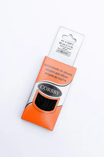 Tenké, okrúhle šnúrky Corbby Čierne