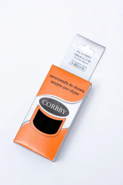 Corbby Bavlnené Čierne Ploché Šnúrky
