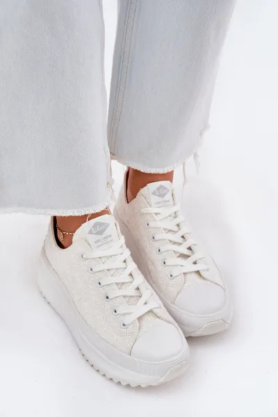 Lee Cooper CANVAS Dámske tenisky, biela, veľkosť