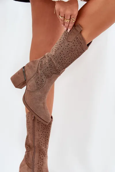 S. BARSKI Dierkované Cowboyské Čižmy Do Polovice Lýtka S.Barski