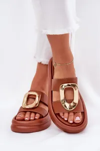 Boto Dámske sandále na platforme so zlatým detailom Camel Ularinea