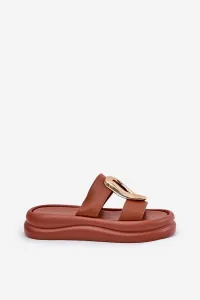 Boto Dámske sandále na platforme so zlatým detailom Camel Ularinea