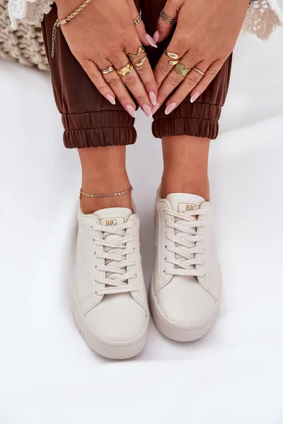 BIG STAR SHOES Nízke Dámske Tenisky Z Eko Kože Big Star