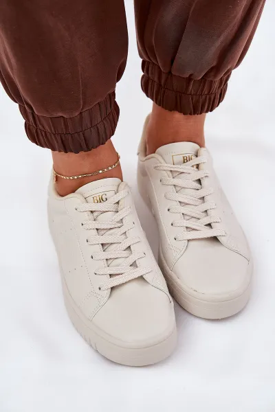 BIG STAR SHOES Nízke Dámske Tenisky Z Eko Kože Big Star