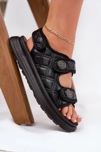 Boto Dámske Sandále S Dekoratívnymi Detailmi Na Suchý Zips Čierne Zoliner