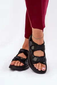 Boto Dámske Sandále S Dekoratívnymi Detailmi Na Suchý Zips Čierne Zoliner