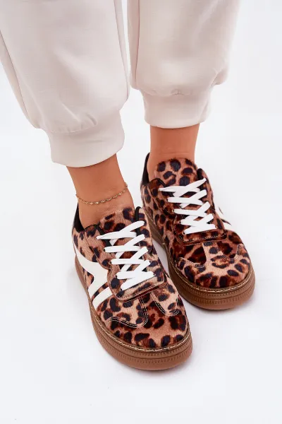 Boto Dámske Tenisky Na Platforme Leopard Hnedé Totter