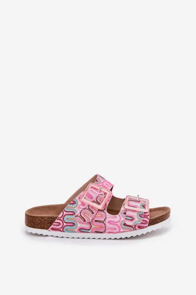 S. BARSKI Dámske Šľapky S Prackami A Leskom Ružové S.Barski