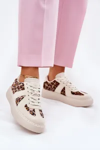 Boto Dámske sneakers s leopardím vzorom na platforme béžové Nativira