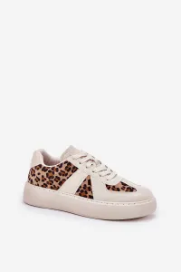 Boto Dámske sneakers s leopardím vzorom na platforme béžové Nativira