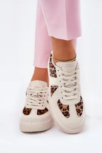 Boto Dámske sneakers s leopardím vzorom na platforme béžové Nativira
