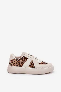 Boto Dámske sneakers s leopardím vzorom na platforme béžové Nativira
