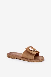 Boto Ploché Dámske Sandále S Ozdobným Detailom Camel Nellodra