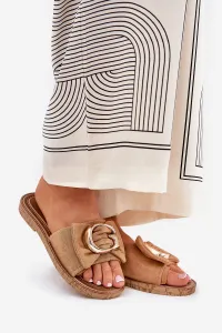 Boto Ploché Dámske Sandále S Ozdobným Detailom Camel Nellodra