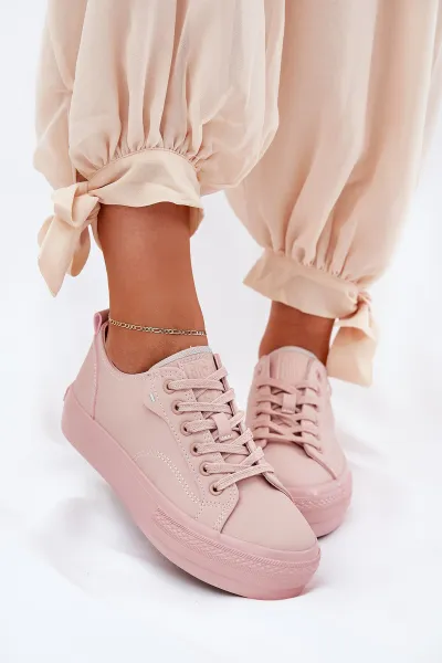 BIG STAR SHOES Dámske Tenisky Na Platforme Z Eko Kože Big Star