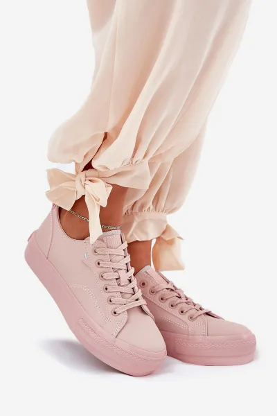 BIG STAR SHOES Dámske Tenisky Na Platforme Z Eko Kože Big Star