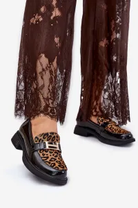 Kožené Lakované Mokasíny Leopard Vinceza