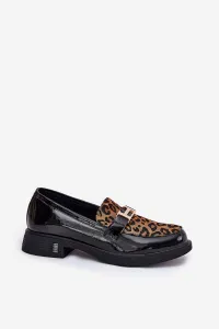 Kožené Lakované Mokasíny Leopard Vinceza