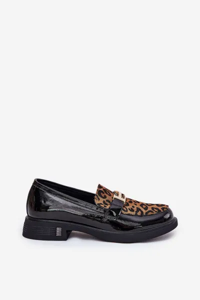 Kožené Lakované Mokasíny Leopard Vinceza
