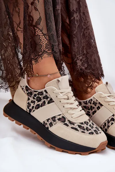 Zamatové Dámske Sneakers Na Platforme Panther Vinceza