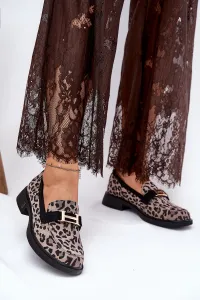Kožené Lakované Mokasíny Leopard Vinceza 66790 Čierne
