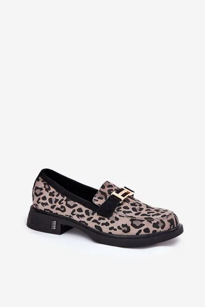 Kožené Lakované Mokasíny Leopard Vinceza 66790 Čierne