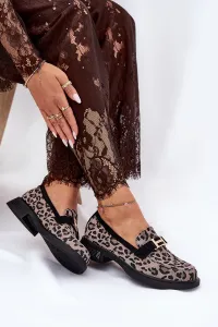 Kožené Lakované Mokasíny Leopard Vinceza 66790 Čierne