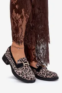 Kožené Lakované Mokasíny Leopard Vinceza 66790 Čierne