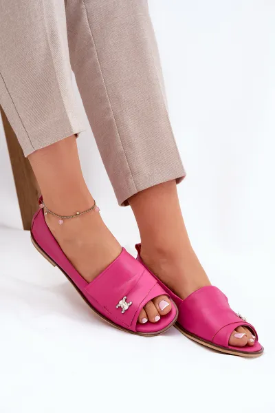 Kožené Elegantné Baleríny S Odkrytými Prstami Zazoo