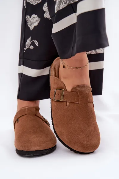 BIG STAR SHOES Semišové Klapky Dámske S Klipom Big Star