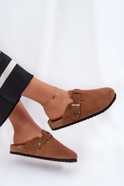 BIG STAR SHOES Semišové Klapky Dámske S Klipom Big Star