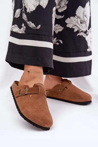 BIG STAR SHOES Semišové Klapky Dámske S Klipom Big Star