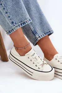 Dámske Kožené Tenisky Na Platforme GOE