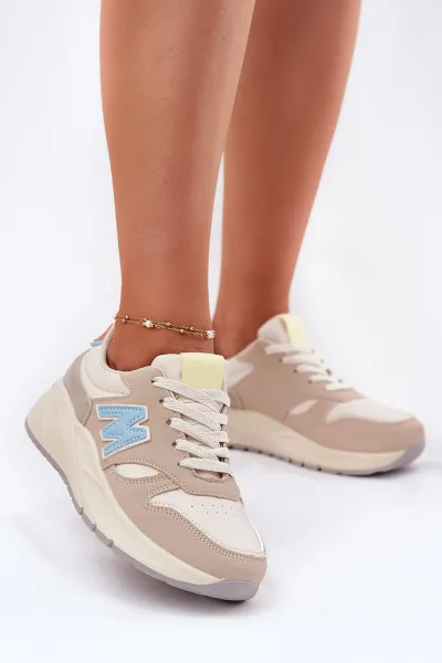 EVENTO Dámske Sneakers Na Platforme Béžové Tenanela