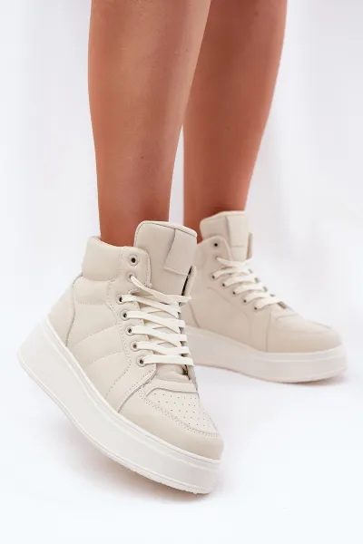 EVENTO Vysoké Dámske Sneakers Na Platforme Béžové Tillive