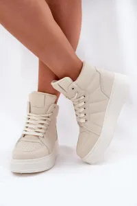 EVENTO Vysoké Dámske Sneakers Na Platforme Béžové Tillive