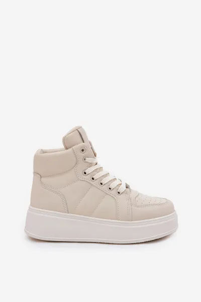 EVENTO Vysoké Dámske Sneakers Na Platforme Béžové Tillive