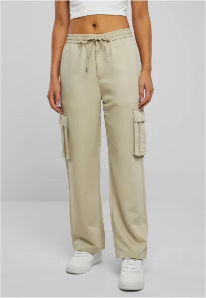 Women's Trousers Vicose Straight Leg Cargo Pants Concrete