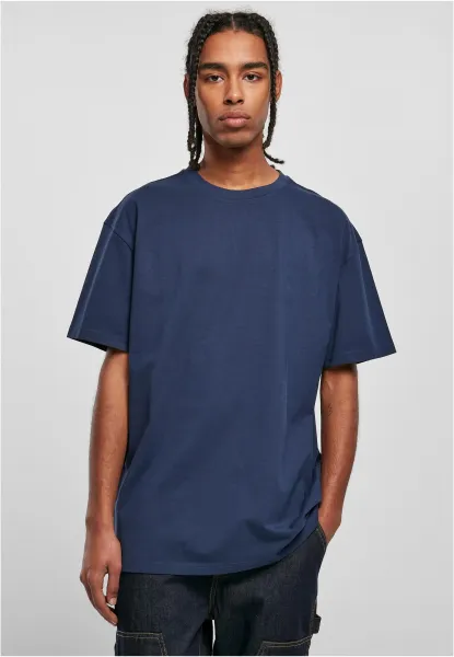 Heavy oversized T-shirt in dark blue color