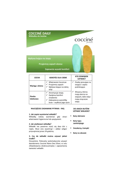 Coccine Kokcín aloe aloe vera liečivé vložky