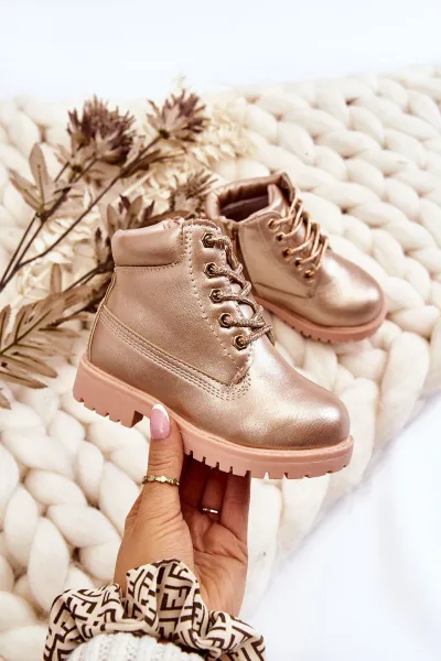 Boto Detské topánky izolované topánky Pink Dexter Gold